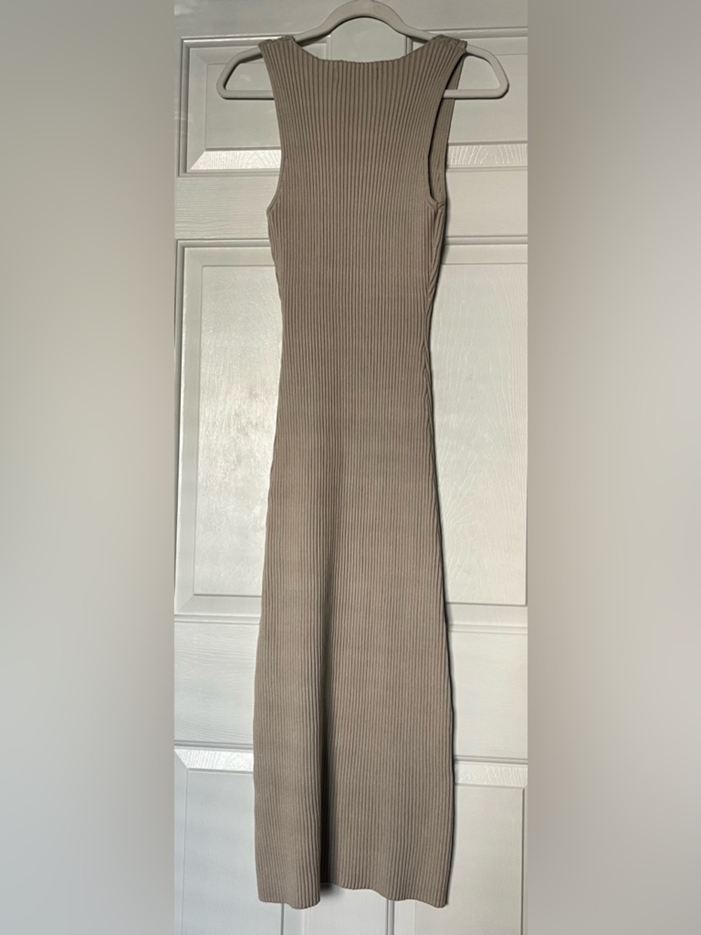 Ribbed Maxi Tank Dress in Taupe | Size M - Picture 2 of 5